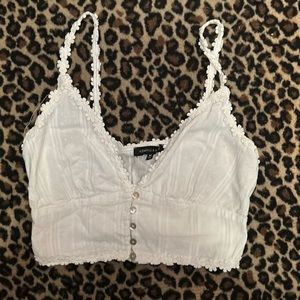 Medium Kendall & Kylie tween white crop summer top